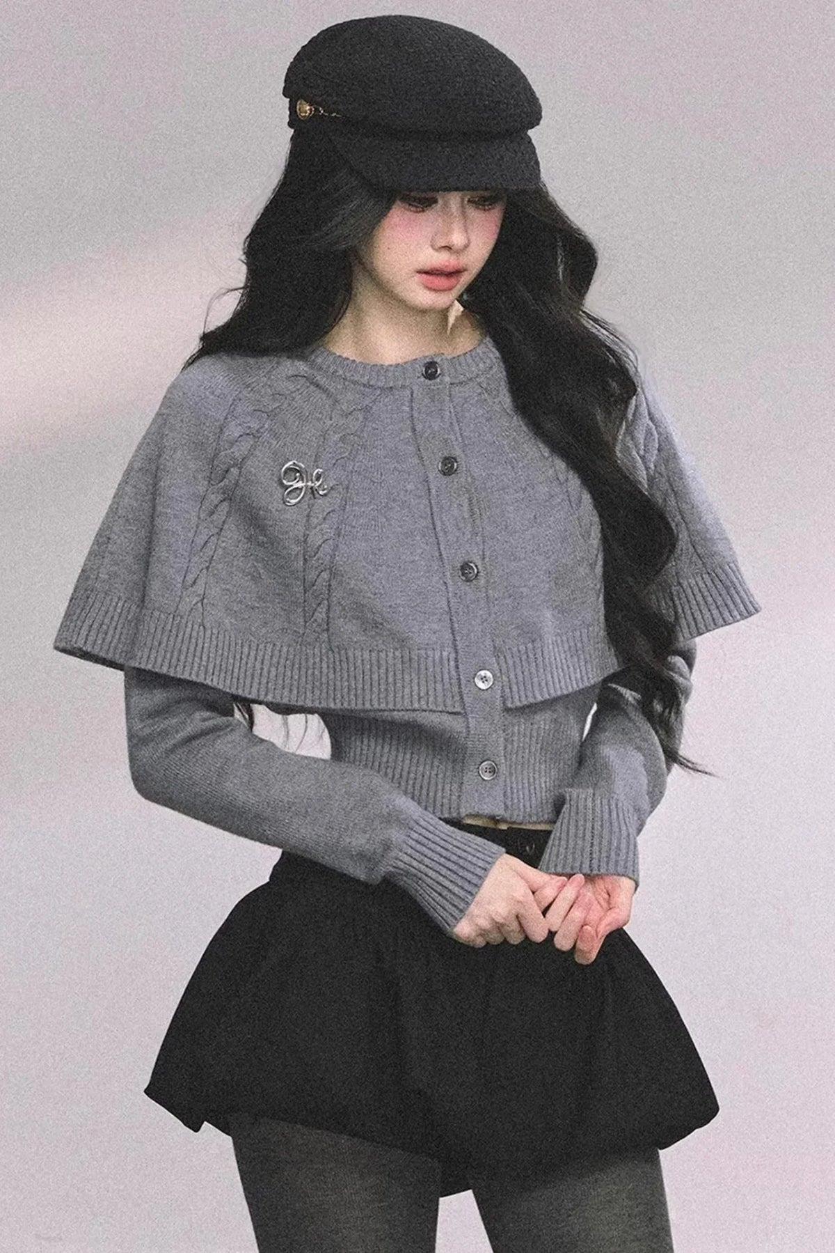Cable Knit Cape Sweater