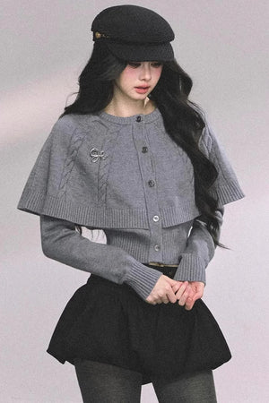 Cable Knit Cape Sweater