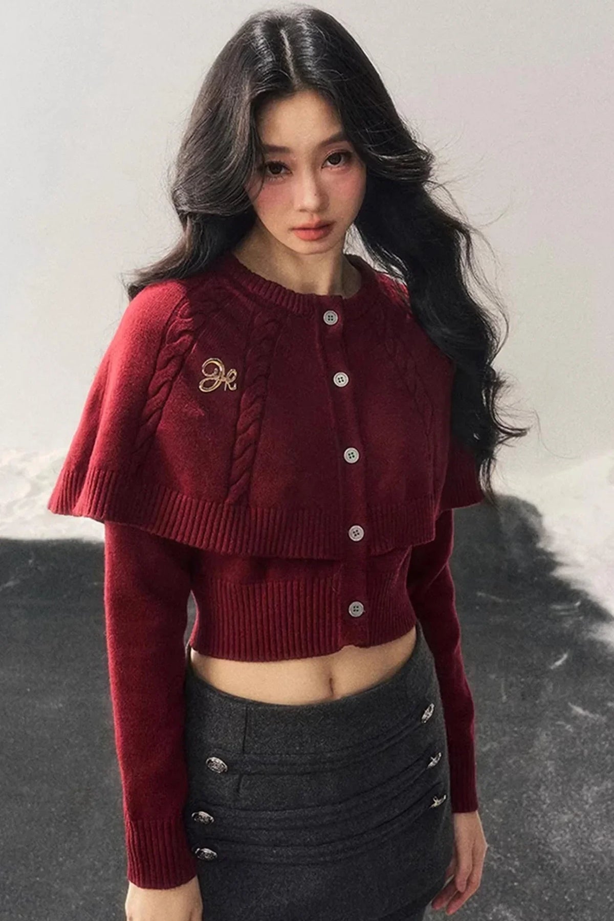 Cable Knit Cape Sweater