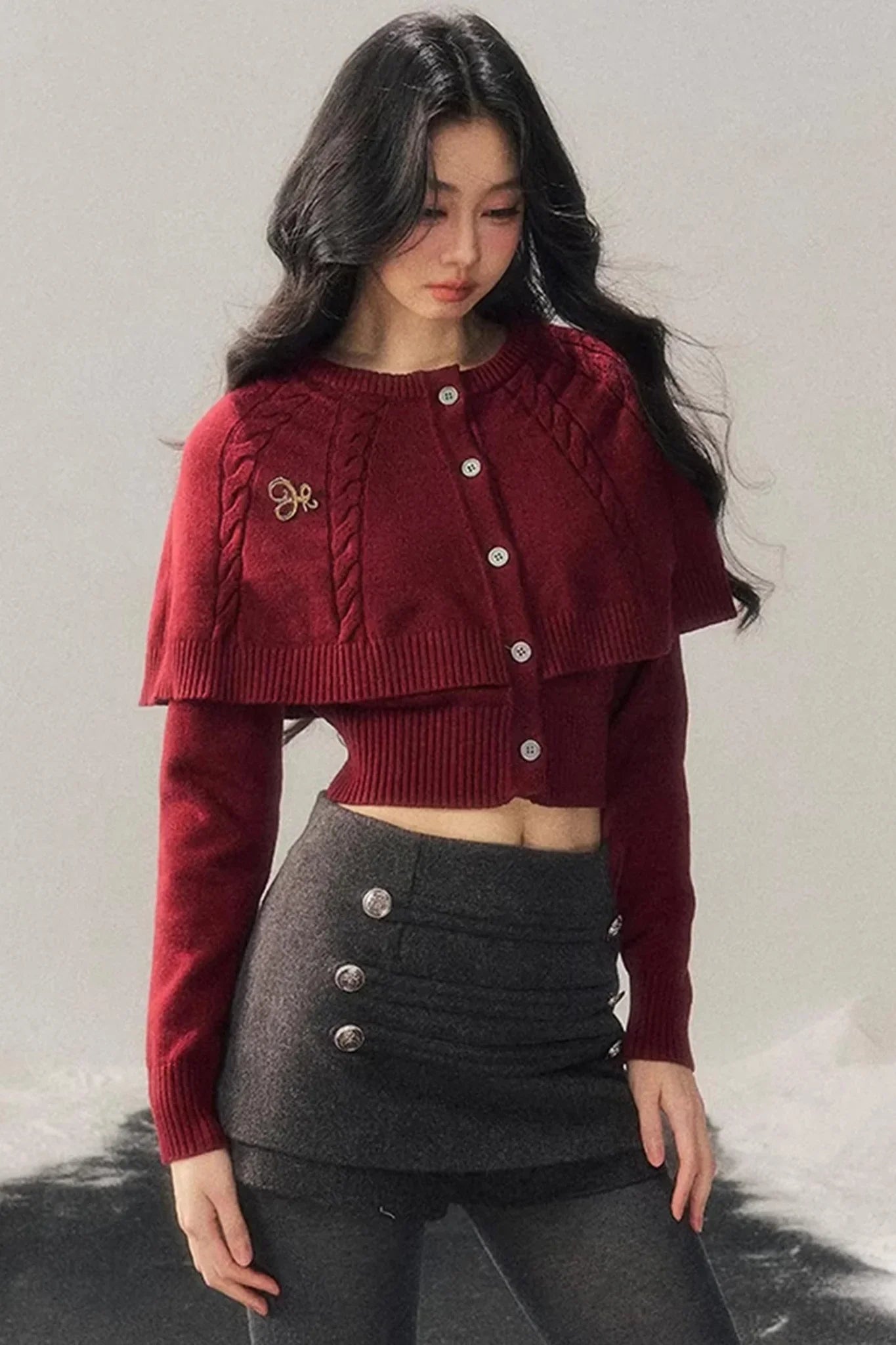 Cable Knit Cape Sweater