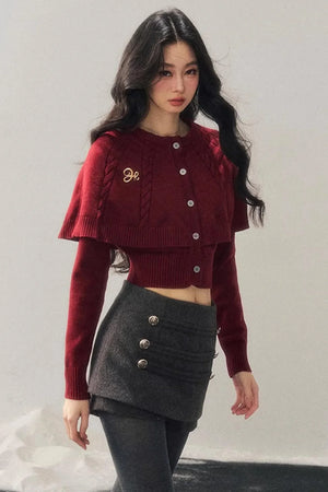 Cable Knit Cape Sweater