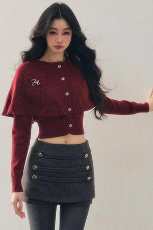 Cable Knit Cape Sweater