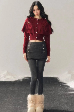 Cable Knit Cape Sweater