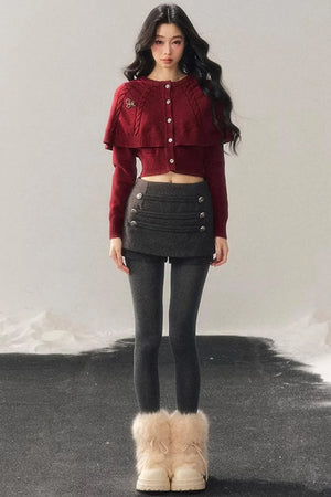 Cable Knit Cape Sweater
