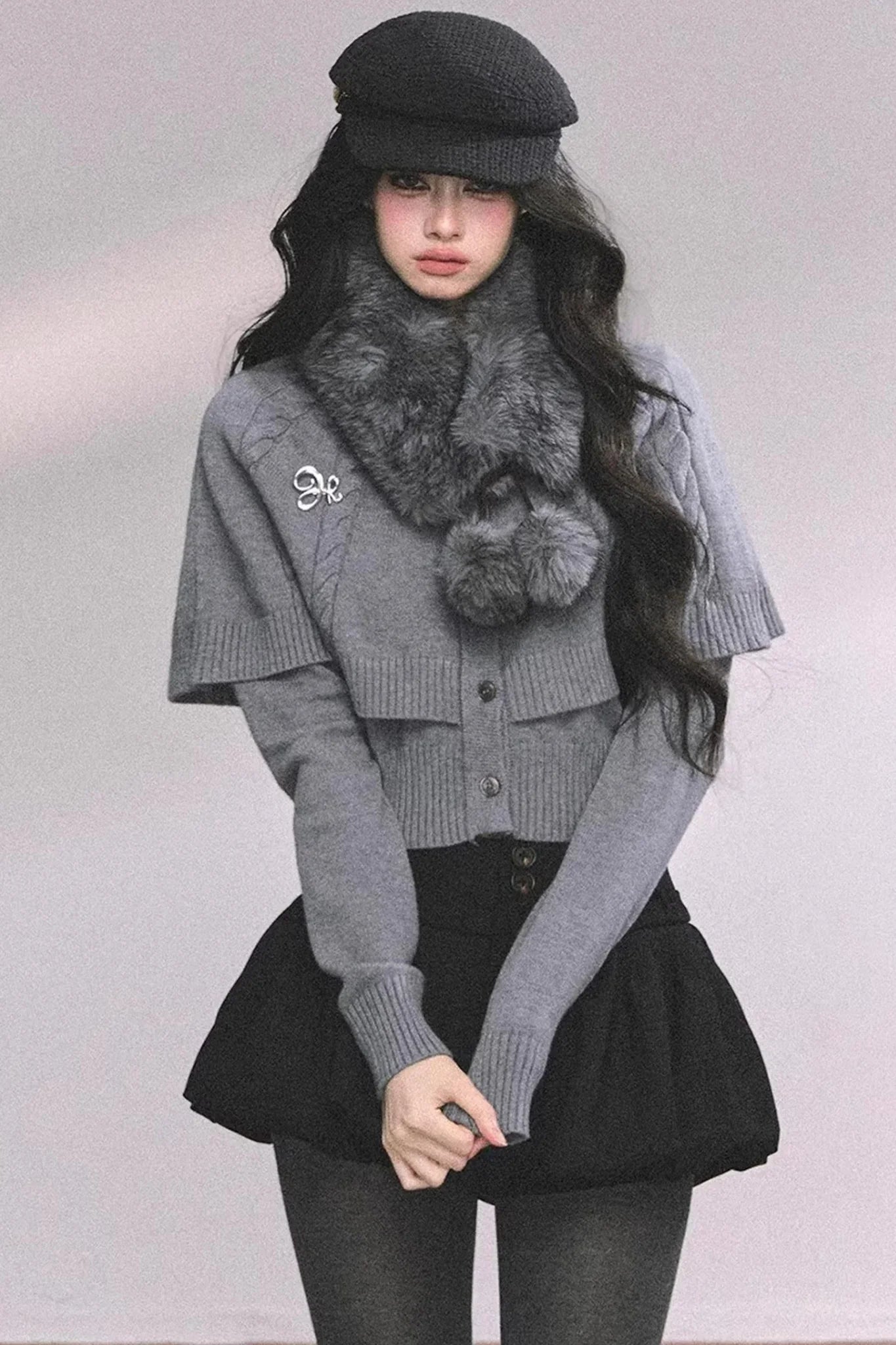 Cable Knit Cape Sweater