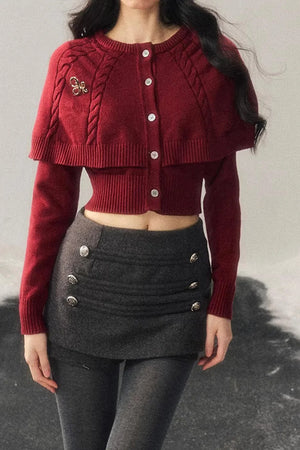 Cable Knit Cape Sweater