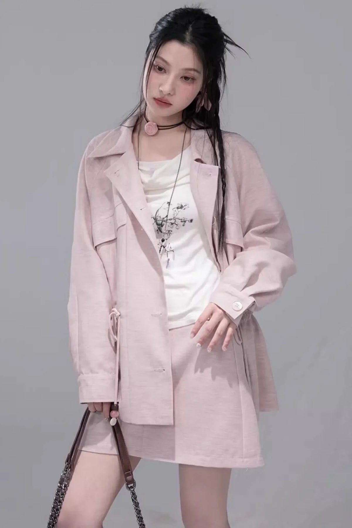 Camellia Mist Lyocell Jacket Set-Up