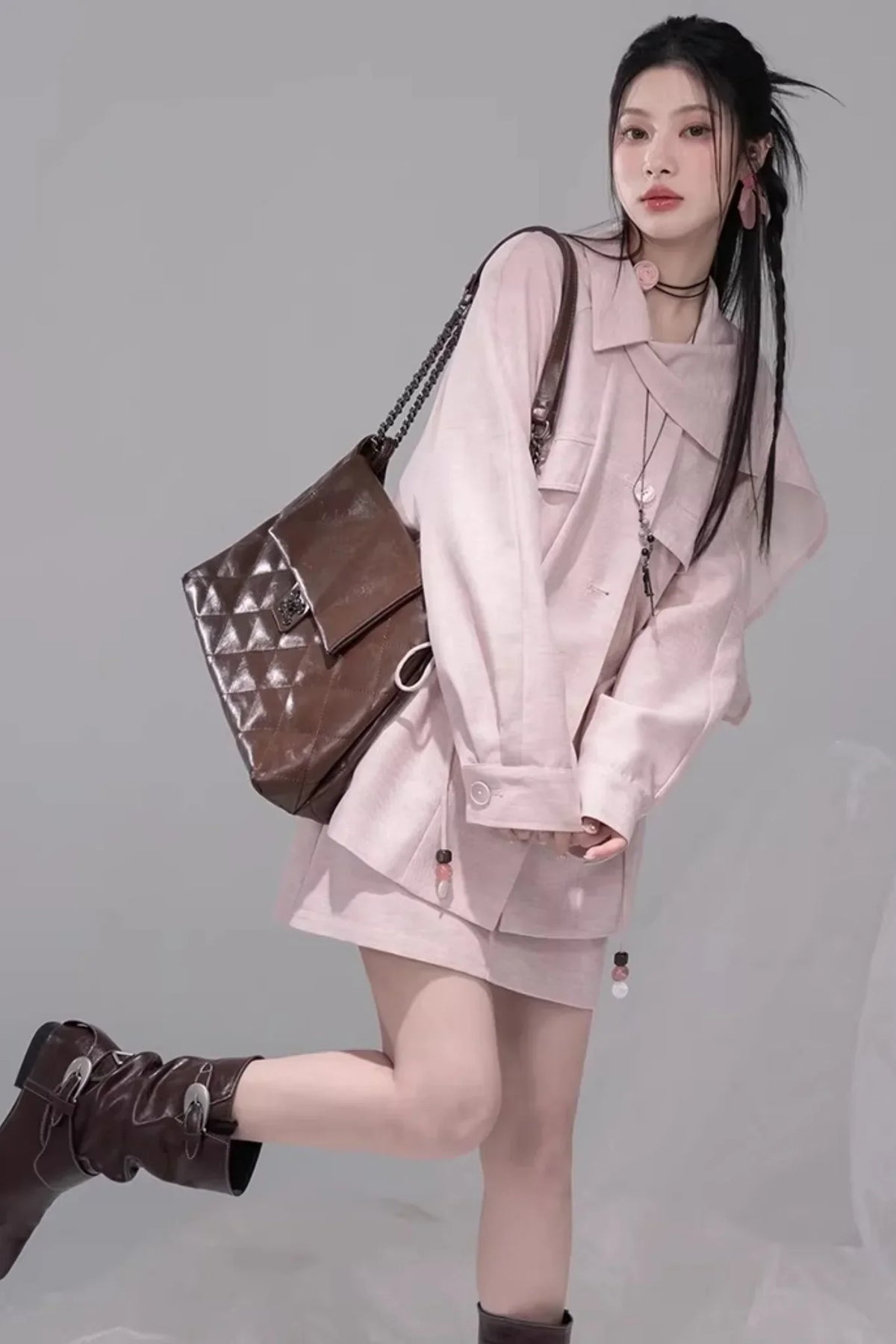 Camellia Mist Lyocell Jacket Set-Up