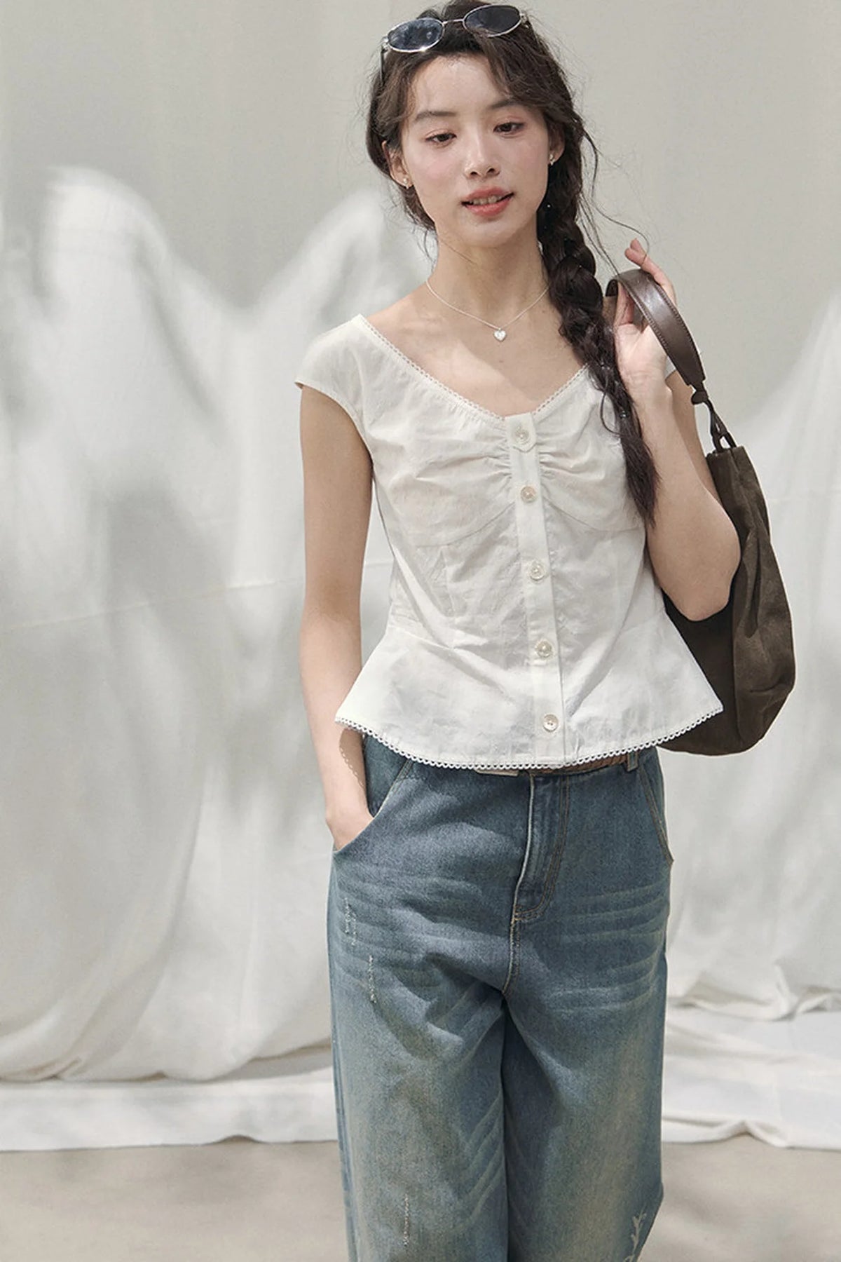 Camellia Moonlight Lace Blouse