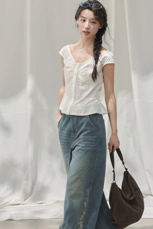 Camellia Moonlight Lace Blouse