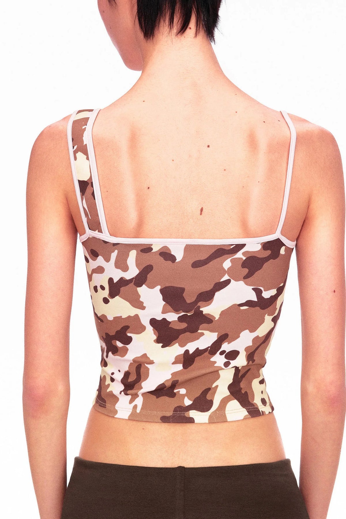 Camouflage Leopard Print Asymmetrical Metal Buckle Camisole