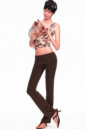 Camouflage Leopard Print Asymmetrical Metal Buckle Camisole