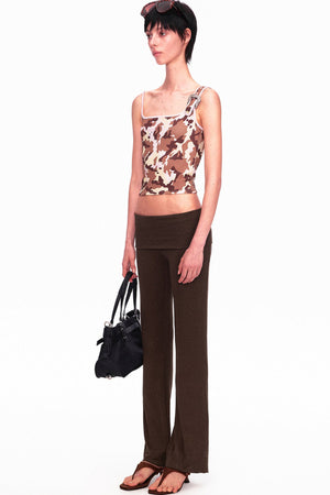 Camouflage Leopard Print Asymmetrical Metal Buckle Camisole