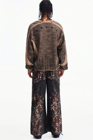 Camouflage Patchwork Half-Zip Top