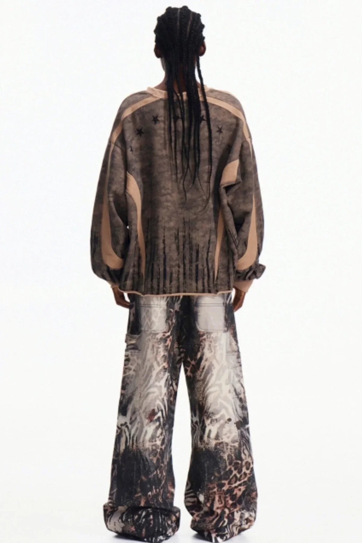 Camouflage Patchwork Half-Zip Top