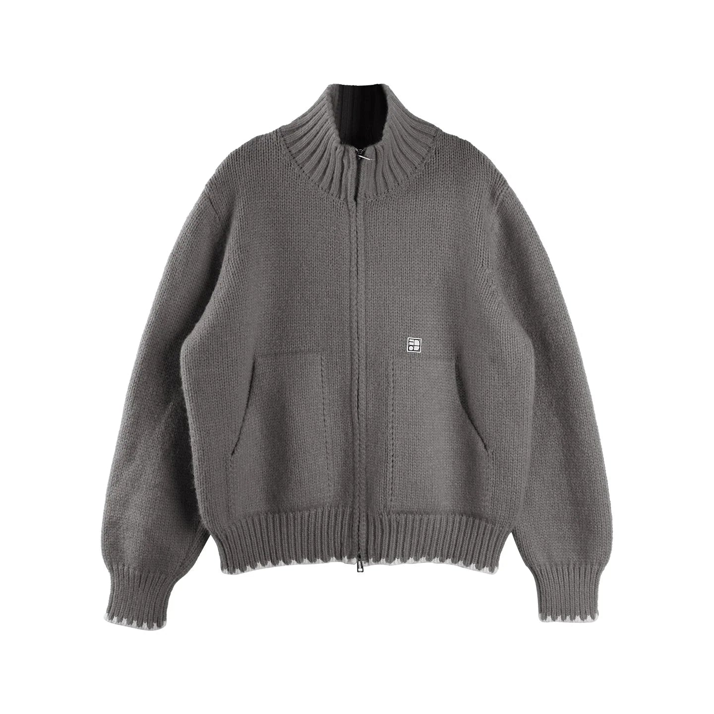 Candy-Colored Double-Zip Knitted Jacket