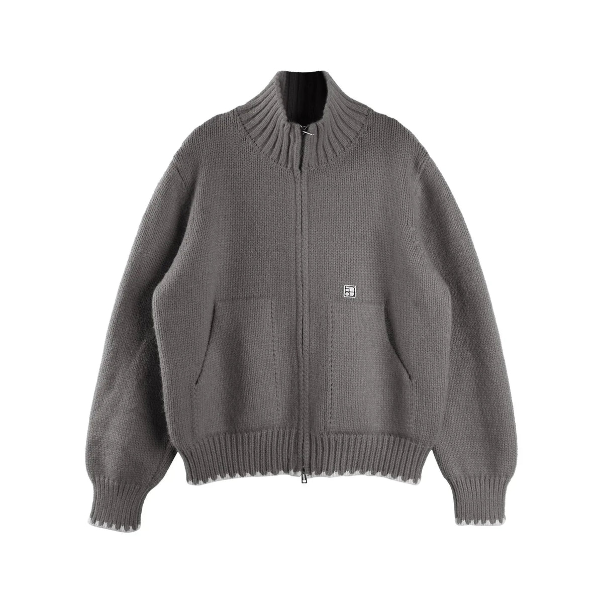 Candy-Colored Double-Zip Knitted Jacket