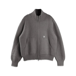 Candy-Colored Double-Zip Knitted Jacket