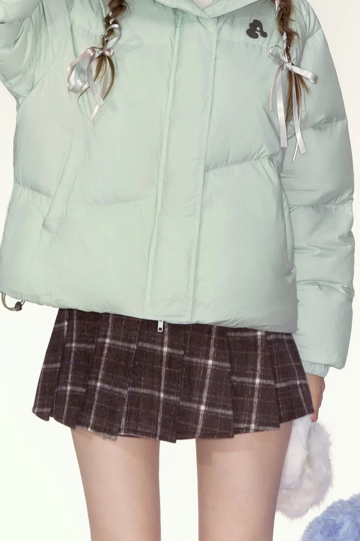Caramel Cookies Retro Checked Pleated Skirt