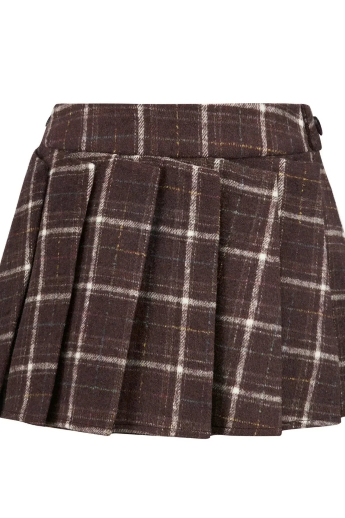 Caramel Cookies Retro Checked Pleated Skirt