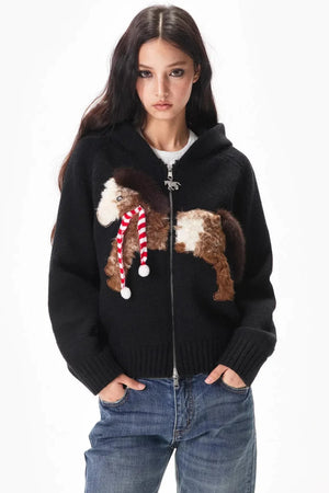Caramel Pony Faux Fur Cardigan