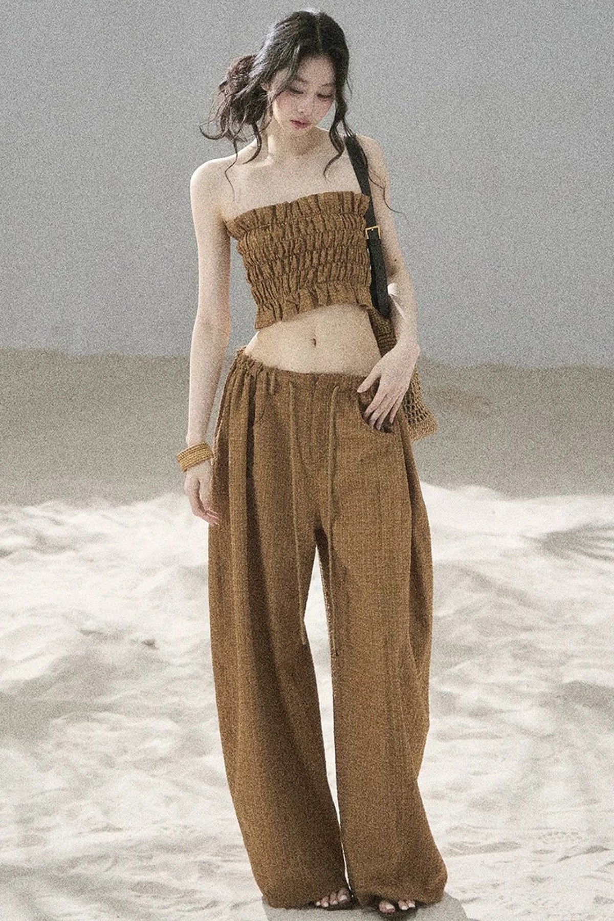 Caramel Twilight Ruched Top Set-Up