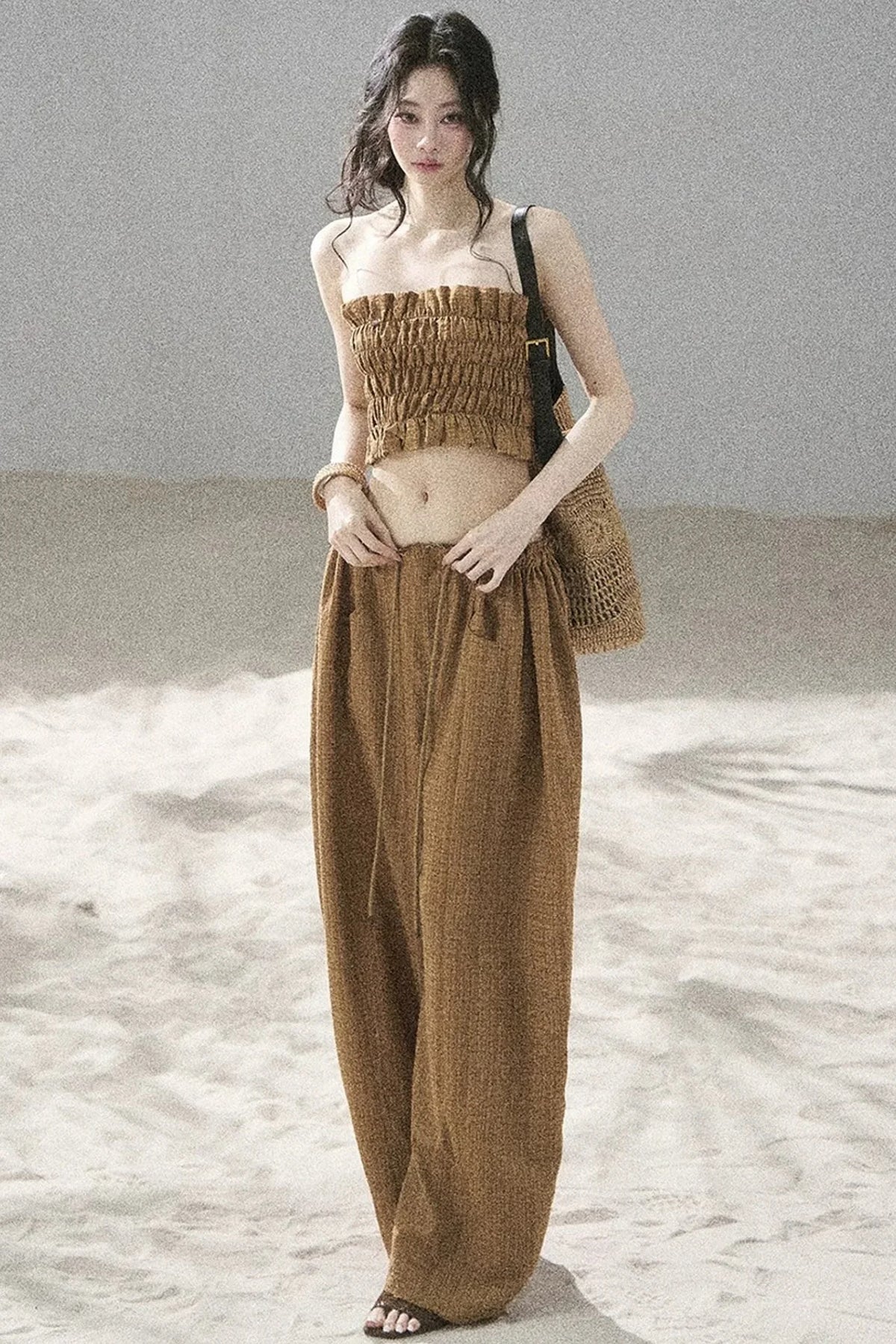 Caramel Twilight Ruched Top Set-Up