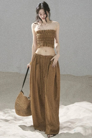 Caramel Twilight Ruched Top Set-Up