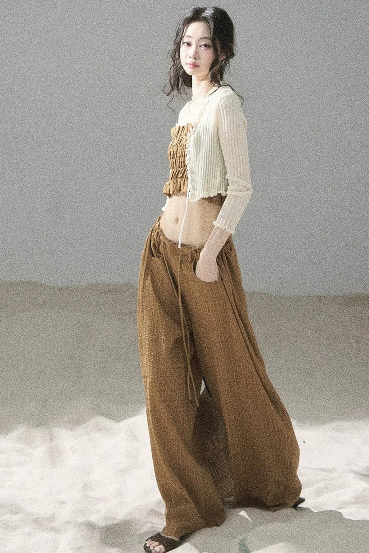 Caramel Twilight Ruched Top Set-Up