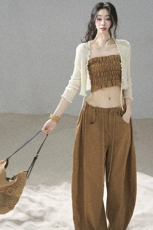 Caramel Twilight Ruched Top Set-Up