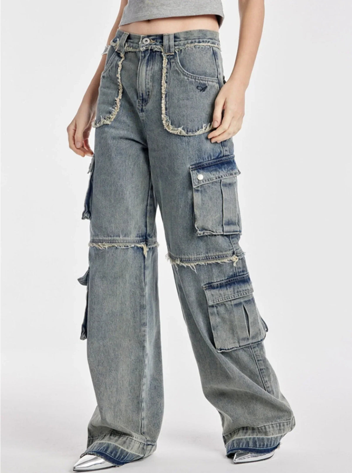 Cargo Large Straight Leg Jeans