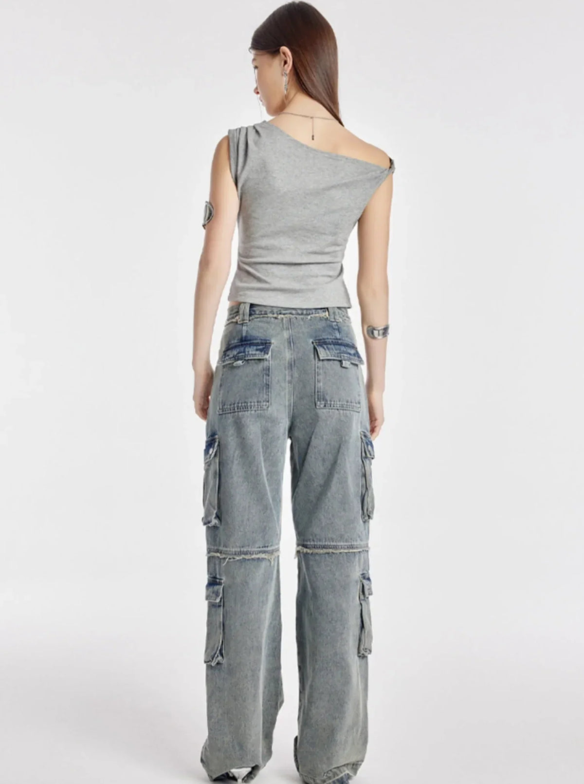 Cargo Large Straight Leg Jeans