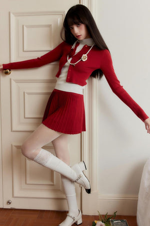 Carnival Knit Cardigan Skirt Set-Up