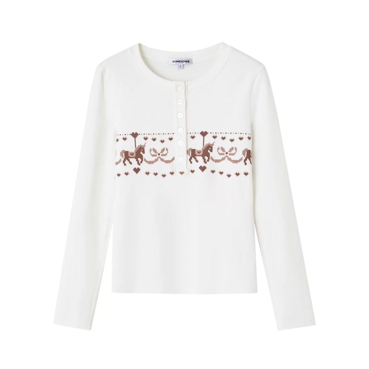 Carousel Print Velvet Top