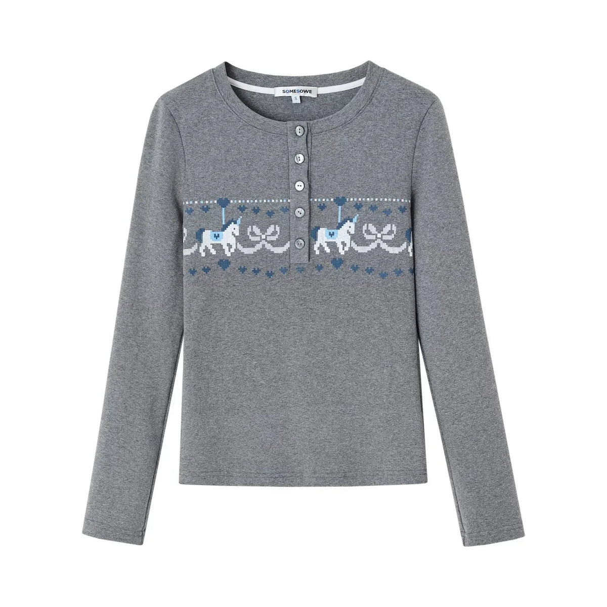 Carousel Print Velvet Top