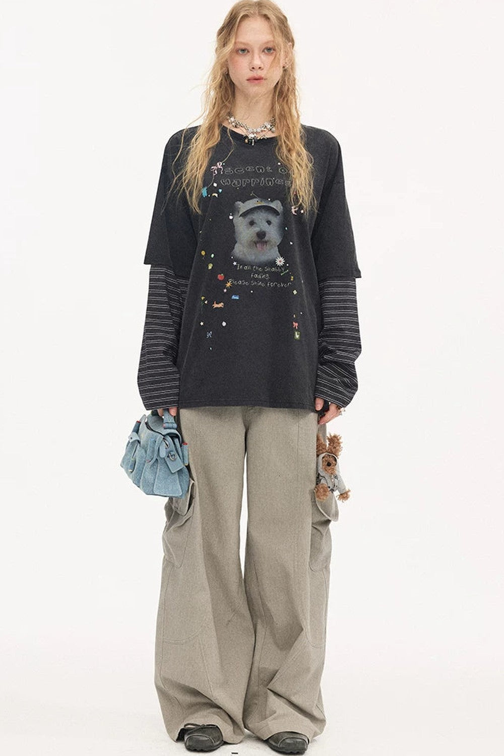 Cartoon Rhinestone Cotton T-Shirt