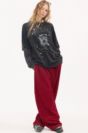 Cartoon Rhinestone Cotton T-Shirt