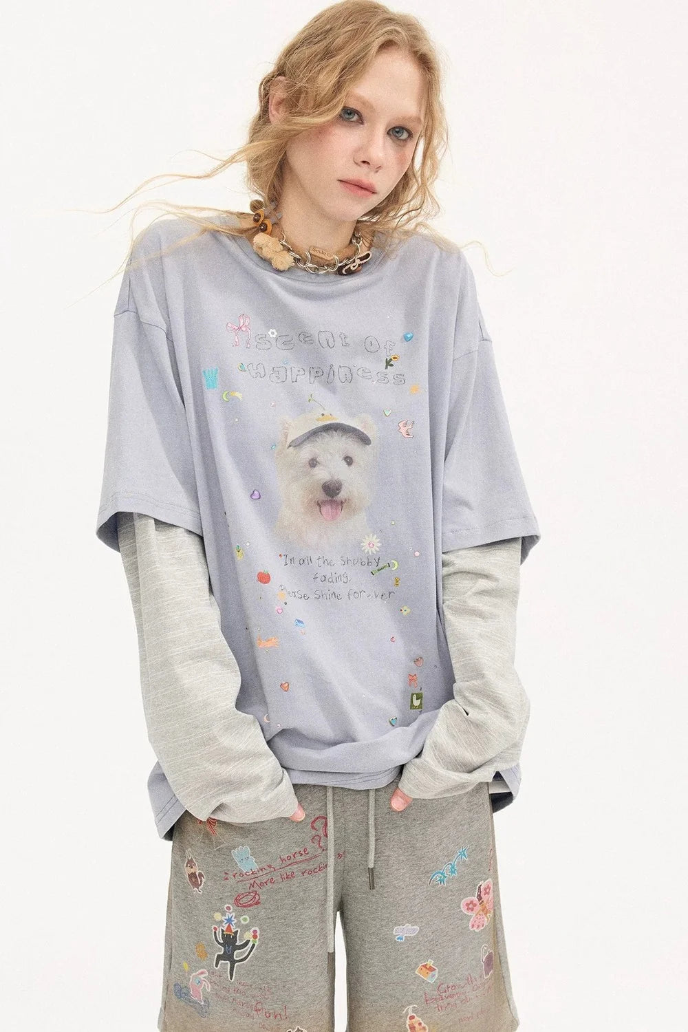 Cartoon Rhinestone Cotton T-Shirt