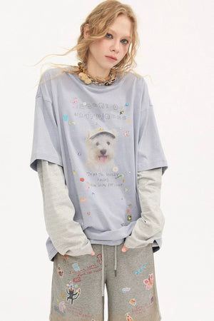 Cartoon Rhinestone Cotton T-Shirt