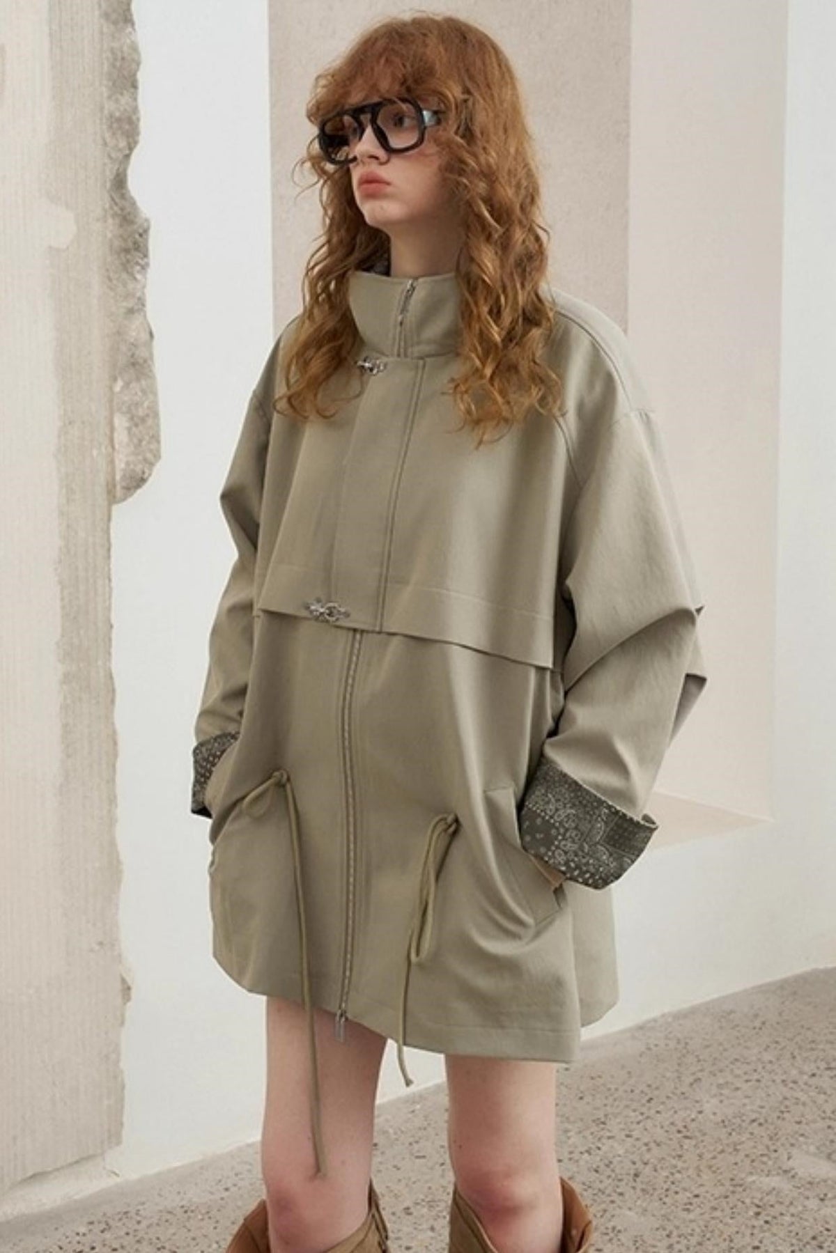 Cashew Flower Trench Coat