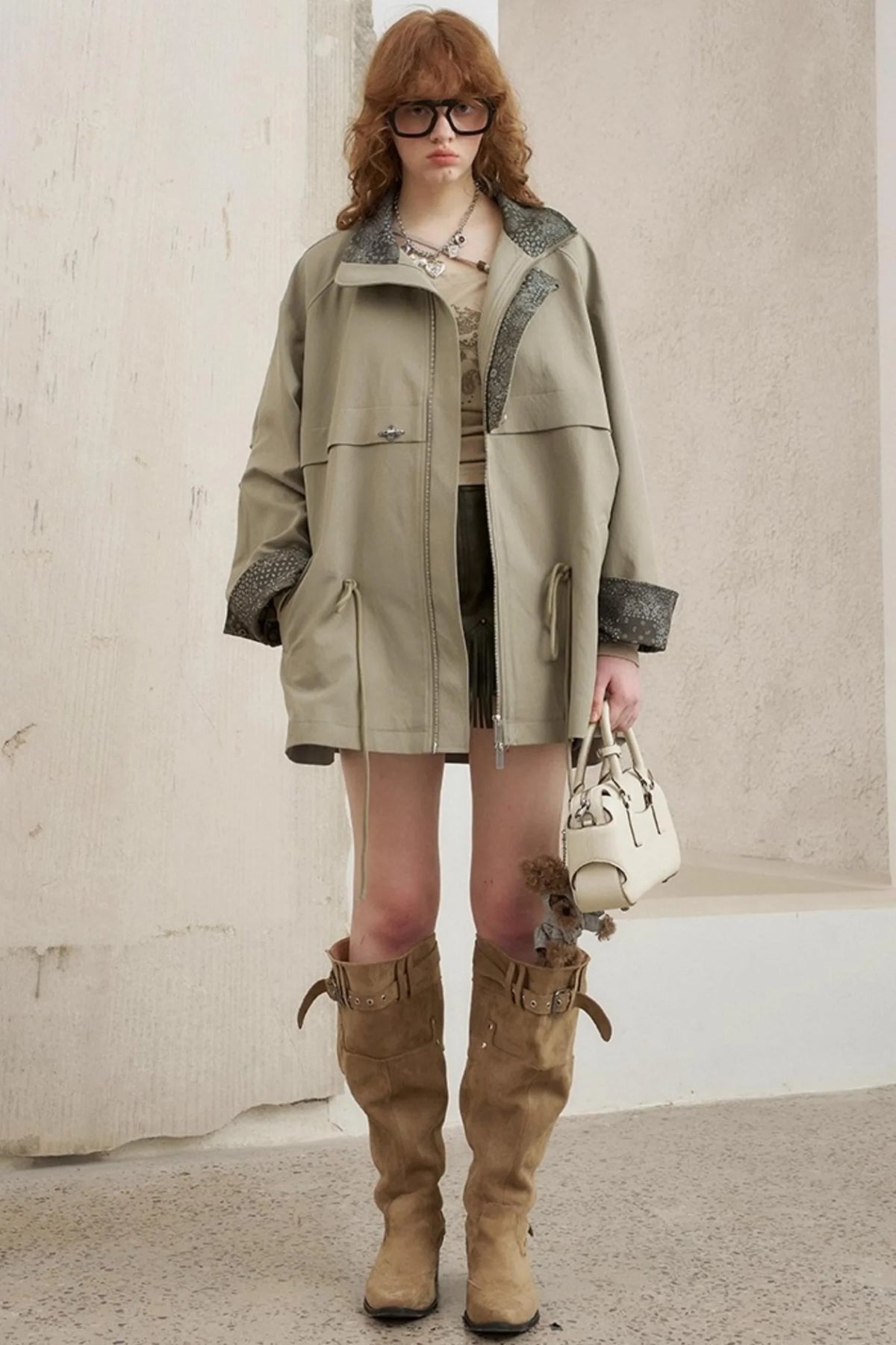 Cashew Flower Trench Coat