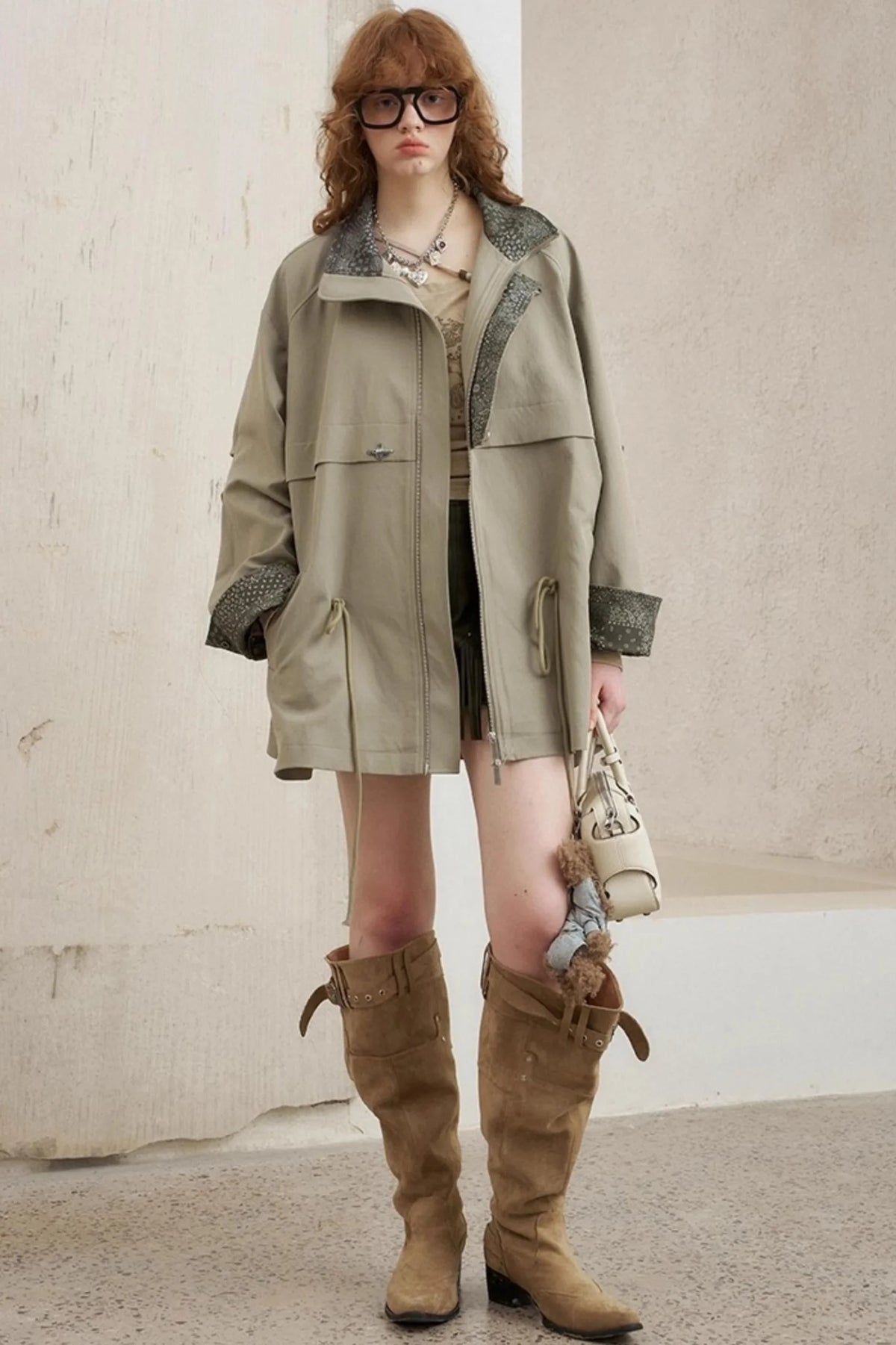 Cashew Flower Trench Coat