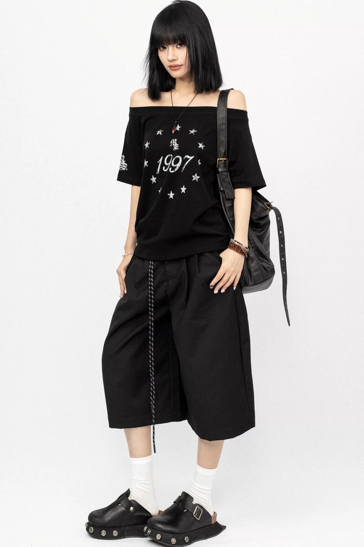 Casual Black Loose Shorts
