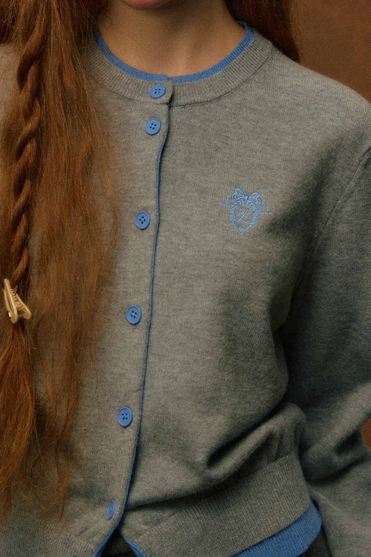Casual Knit Embroidered Cardigan