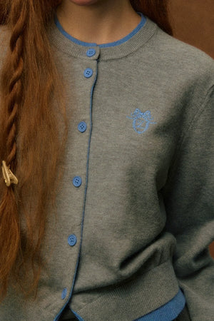 Casual Knit Embroidered Cardigan