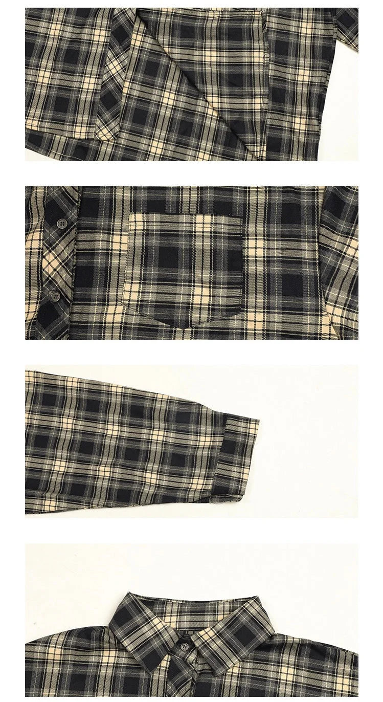 casual loose check shirt