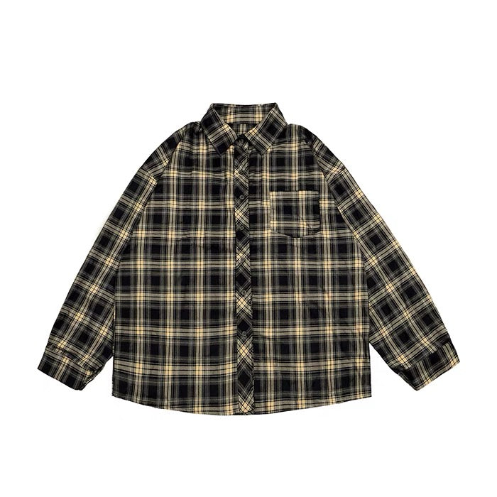 casual loose check shirt