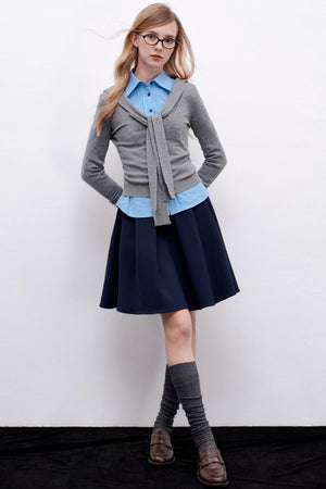 Casual Navy Collar Pullover Sweater