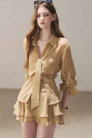 Casual Shirt And Skirt Set-Up