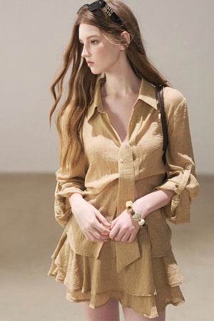 Casual Shirt And Skirt Set-Up